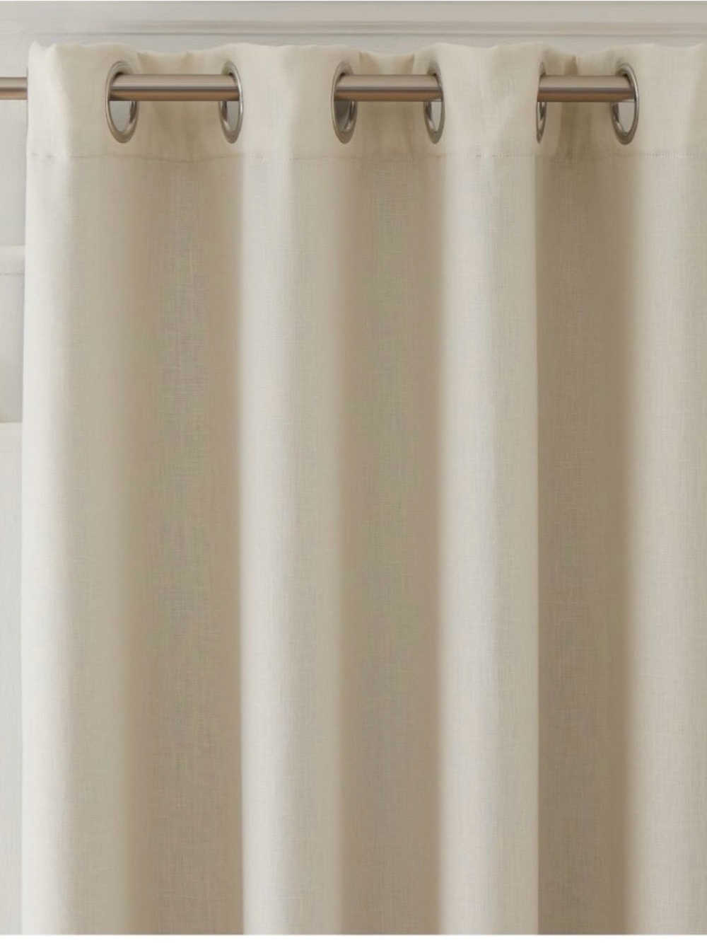 6 West Elm White Linen Blend Grommet Panels 48 x 108 - 6 Panels - Picture 5 of 14